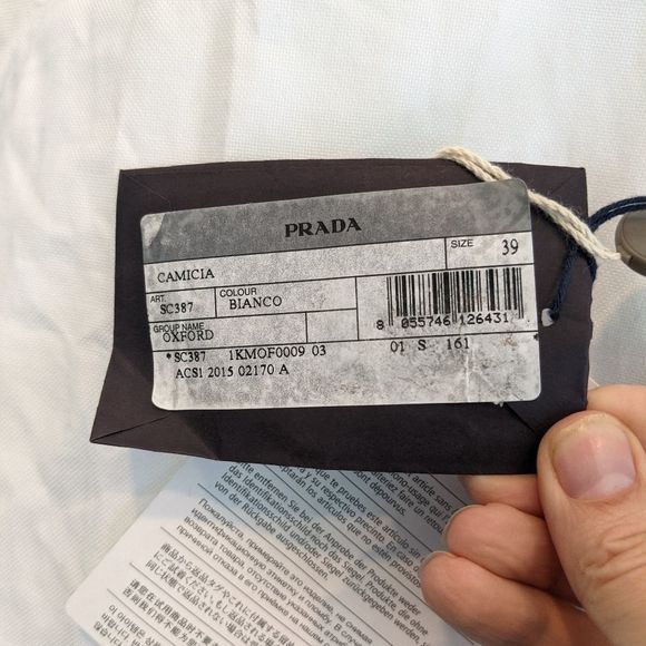 Prada white Oxford shirt 15.5(39) BNWT - Picture 8 of 10